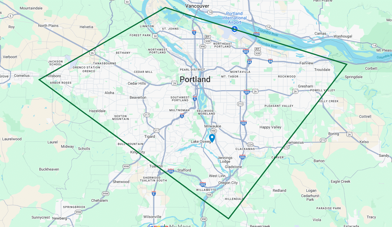 servicemap-fullwidth PDX Tree service area map
